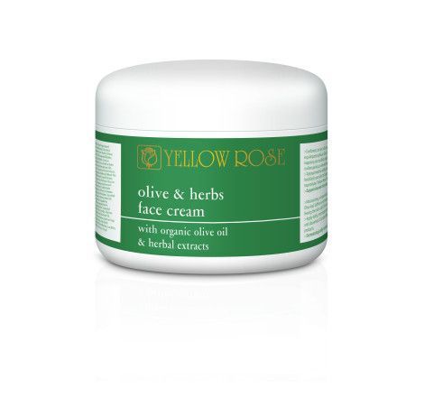Зволожуючий крем для обличчя з органічним маслом листя оливи Olive & Herbs Face Cream Yellow Rose, 250 мл 2809 фото