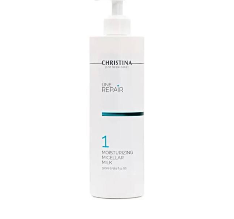 Зволожуюче міцелярне молочко для очищення обличчя (крок 1) Line Repair Moisturizing Micellar Milk (step 1) Christina, 500 мл 458 фото